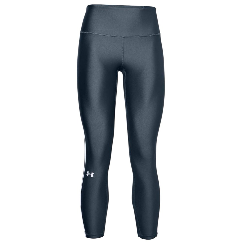 Under Armour Womens HeatGear Armour Branded Side Stripe Crop Leggings‎ Navy LG